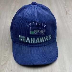 Vintage Seattle Seahawks Sports Specialties Corduroy Snapback Hat Made In USA